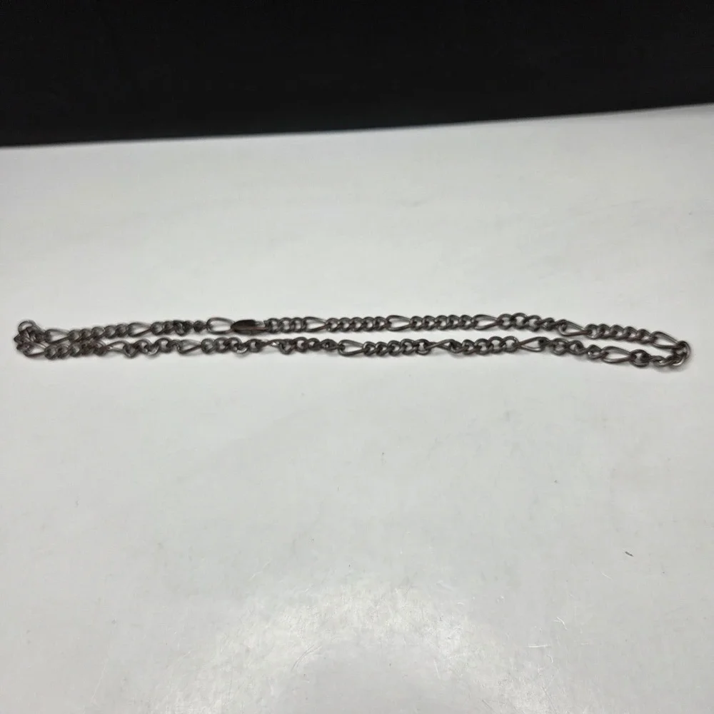 Unbranded Figaro Chain Necklace 18in Gunmetal Bronze Tone Vintage Style Link